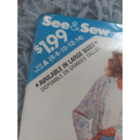 See & Sew Butterick 3323 Very Easy Vintage Women's Jacket Sewing Pattern Uncut - Picture 3 of 7